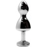 Серебристая анальная пробка Lollypop Double Ball S - 8,5 см.