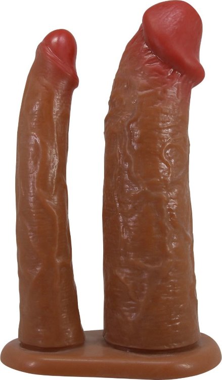 Реалистичная полая насадка на член для двойного проникновения Yairon - 17,5 см.