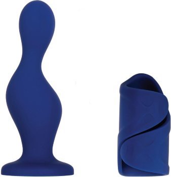 Мужской набор в синем цвете In s Out s: вибромастурбатор и анальный плаг