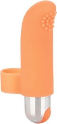 Оранжевая пулька-насадка на палец Finger Tickler - 8,25 см.  Цена 3 227 руб. Длина: 8.25 см. Диаметр: 2.5 см. Intimate Play Finger Tickler – это уникальная насадка на палец со съемной вибропулей, 10 функциями вибрации и текстурированной поверхностью. Нанесение интимных смазок на поверхность насадки ещё больше добавляет реалистичности и делает девайс практически незаметным при половом контакте. Водонепроницаема. Страна: Китай. Материал: силикон. Батарейки: встроенный аккумулятор.