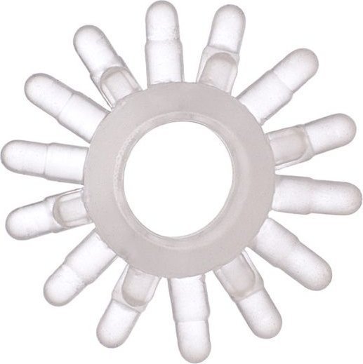 Прозрачное гелевое эрекционное кольцо с шипиками