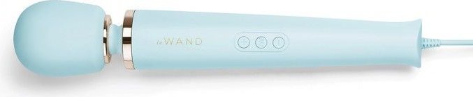 Голубой проводной вибромассажер Le Wand Sky Blue с 10 скоростями