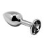 Серебристая анальная втулка с черным кристаллом Mini Metal Butt Plug Size S - 7 см. - Серебристая анальная втулка с черным кристаллом Mini Metal Butt Plug Size S - 7 см.