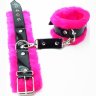 Розовые наручники с мехом BDSM Light