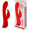 Красный вибромассажер-кролик 5 Silicone Bunny Love - 19,1 см.