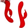 Красный вибромассажер-кролик 5 Silicone Bunny Love - 19,1 см.