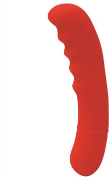 Красный вибратор Rhea для стимуляции G-точки - 18 см.