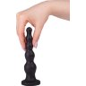 Чёрная анальная ёлочка с ограничительным основанием - 17,5 см.