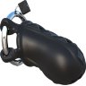 Черный замок верности Extreme Silicone Cock Blocker