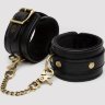 Черные оковы на ноги Bound to You Faux Leather Ankle Cuffs