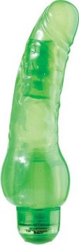 Зелёный гелевый вибратор JELLY JOY 7INCH 10 RHYTHMS GREEN - 17,5 см.