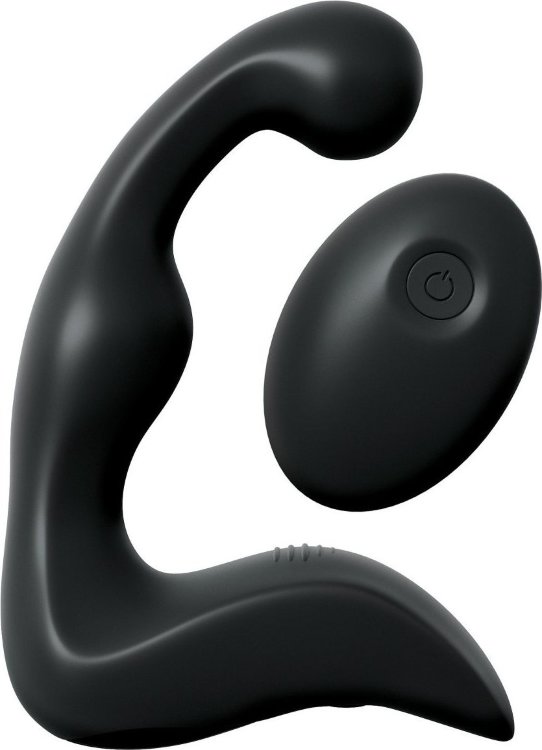 Черный вибромассажер простаты с пультом ДУ Control P-Spot Pro
