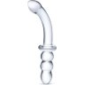 Прозрачный ребристый двусторонний стимулятор Ribbed G-Spot - 20 см.