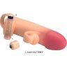 Телесная вибронасадка на пенис с подхватом мошонки - 20 см.
