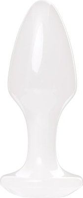 Белая акриловая анальная втулка - 9,5 см.  Цена 1 209 руб. Длина: 9.5 см. Диаметр: 3.4 см. Анальная втулка классической формы выполнена из акрила. Прозрачно-белого цвета при дневном свете и светящаяся в темноте. Ограничительное основание обеспечивает безопасность при использовании, поэтому втулку высоко ценят не только опытные любители анального секса, но и новички. Рабочая длина - 8 см. Страна: Китай. Материал: акрил.
