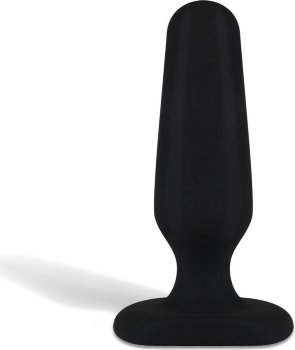 Черный анальный плаг из силикона Seamless Silicone Butt Plug - 7,5 см.