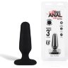 Черный анальный плаг из силикона Seamless Silicone Butt Plug - 7,5 см.