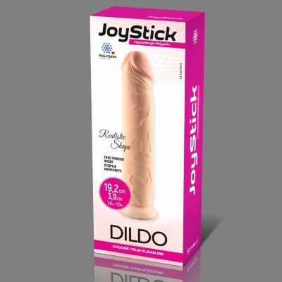 Телесный фаллоимитатор JoyStick на присоске - 19,2 см. Длина: 19.2 см. Диаметр: 3.9 см. Реалистичный покров дилдо, обеспечивает киберкожа, изготовленная из немецкого высококачественного материала POLYSKIN. Он отлично имитирует кожу человека, что в сочетании с формой придаёт девайсу реалистичность. Выступающая головка и выпуклые вены, которые покрывают всю поверхность ствола, прекрасно промассируют каждую эрогенную точку и доставят массу приятных ощущений. Фаллоимитатор оснащён присоской, что позволяет крепить его к какой-либо гладкой поверхности. Страна: Россия. Материал: Polyskin.