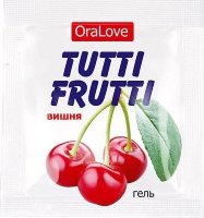 Пробник гель-смазки Tutti-frutti с вишнёвым вкусом - 4 гр.