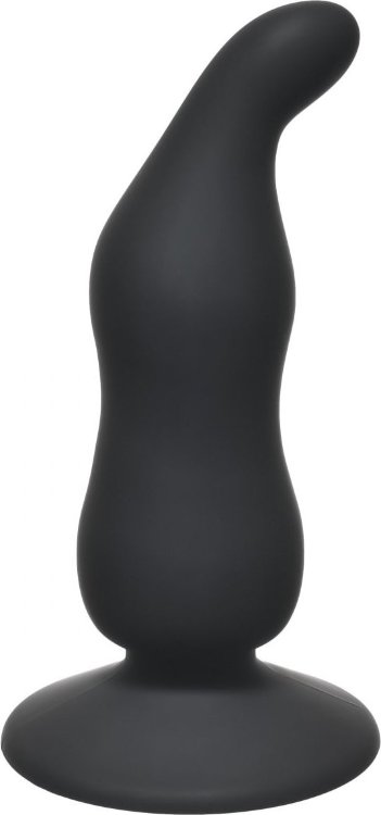 Чёрная анальная пробка Waved Anal Plug Black - 11 см.