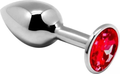 Серебристая анальная втулка с красным кристаллом Mini Metal Butt Plug Size S - 7 см. Длина: 7 см. Диаметр: 2.8 см. Миниатюрная анальная пробка Mini Metal Butt Plug S с блестящим камнем красного цвета. Сделана из гладкого металла для приятных ощущений. Подходит для анальной стимуляции, легко вводится. Страна: Китай. Материал: металл.