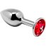 Серебристая анальная втулка с красным кристаллом Mini Metal Butt Plug Size S - 7 см. - Серебристая анальная втулка с красным кристаллом Mini Metal Butt Plug Size S - 7 см.