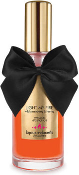 Разогревающее массажное масло LIGHT MY FIRE с ароматом клубники и меда - 100 мл.