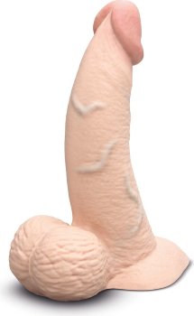 Телесный анальный фаллоимитатор Slipskin 6.5’’ Curved - 16,7 см.