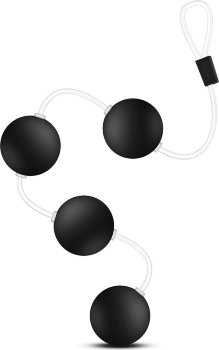 Черные анальные шарики Pleasure Balls - 38,1 см.