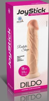 Телесный фаллоимитатор на присоске JoyStick - 18 см.
