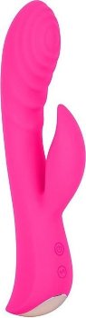 Ярко-розовый вибромассажер-кролик 5 Silicone Ripple Passion - 19,1 см.