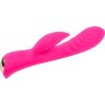 Ярко-розовый вибромассажер-кролик 5 Silicone Ripple Passion - 19,1 см.