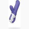 Фиолетовый вибратор Satisfyer Magic Bunny с клиторальным отростком - 17,6 см.