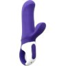 Фиолетовый вибратор Satisfyer Magic Bunny с клиторальным отростком - 17,6 см.