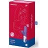 Фиолетовый вибратор Satisfyer Magic Bunny с клиторальным отростком - 17,6 см.