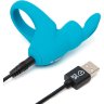 Голубое эрекционное виброкольцо Happy Rabbit Rechargeable Rabbit Cock Ring