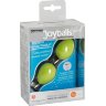 Зелёные вагинальные шарики на чёрной сцепке Joyballs Secret