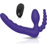 Фиолетовый безремневой страпон с пультом ДУ 7’’ Remote Control Strapless - 24 см.