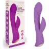 Фиолетовый вибромассажер-кролик 5 Silicone Ripple Passion - 19,1 см.