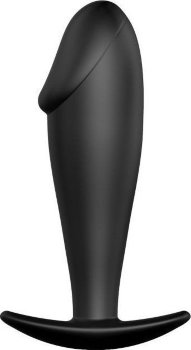 Чёрный анальный фаллос-пробка из силикона - 10 см.