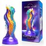 Яркий фантазийный фигурный фаллоимитатор - 22 см.