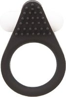 Чёрное эрекционное кольцо LIT-UP SILICONE STIMU RING 1 BLACK