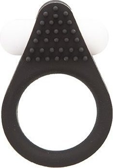 Чёрное эрекционное кольцо LIT-UP SILICONE STIMU RING 1 BLACK