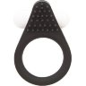 Чёрное эрекционное кольцо LIT-UP SILICONE STIMU RING 1 BLACK