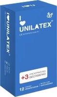 Классические презервативы Unilatex Natural Plain - 12 шт. + 3 шт. в подарок