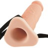 Телесный реалистичный фаллоимитатор с полостью Silicone Hollow Extension - 20 см.