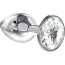 Серебристая анальная пробка Sparkle XL с прозрачным кристаллом - 11 см. - Серебристая анальная пробка Sparkle XL с прозрачным кристаллом - 11 см.