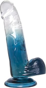 Прозрачно-синий фаллоимитатор Avy - 20 см.