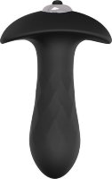 Черная анальная вибровтулка SINGLE SPEED DIAMOND PLUG - 9 см.