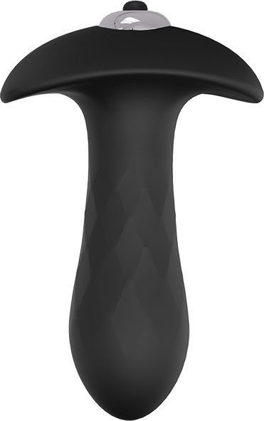 Черная анальная вибровтулка SINGLE SPEED DIAMOND PLUG - 9 см.